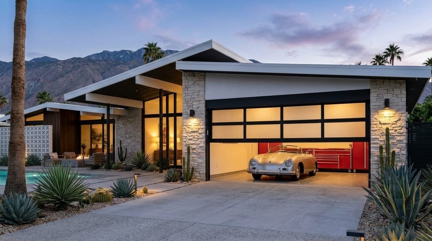 Carlos Garage Door Replacement Garage Door Gliding Open Revealing Warm Illuminated Interior